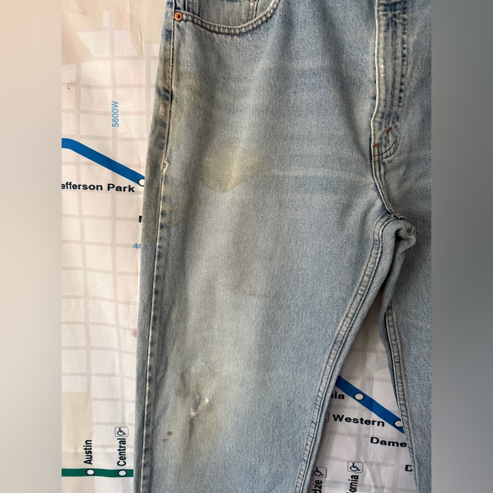 Vintage Levi's 505 Straight Leg Jeans W40 L32 Distressed 100% Cotton Grunge - Picture 2 of 10